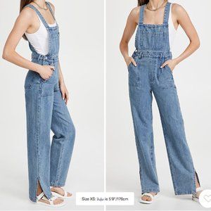 WEWOREWHAT Slouchy Slit Overalls LONG Denim jeans 064 STEEL WWO46-03